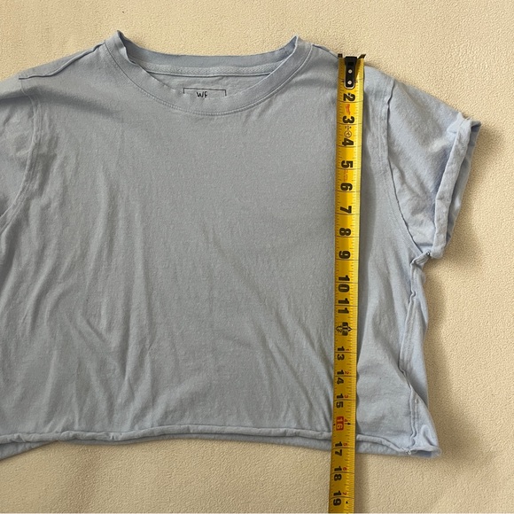 Free People We The Free The Perfect Tee Light Blue Casual Cotton Cropped Basic - Picture 7 of 11